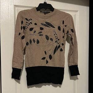 Ted Lapidus Paris Women's Tan and Black Sweater